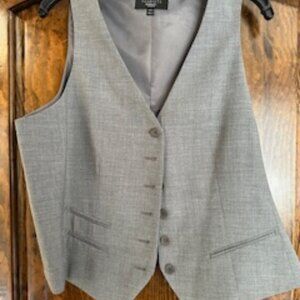 Talbots Plus | Women's Wool Blend Grey 6 Button Vest (Size 16W)